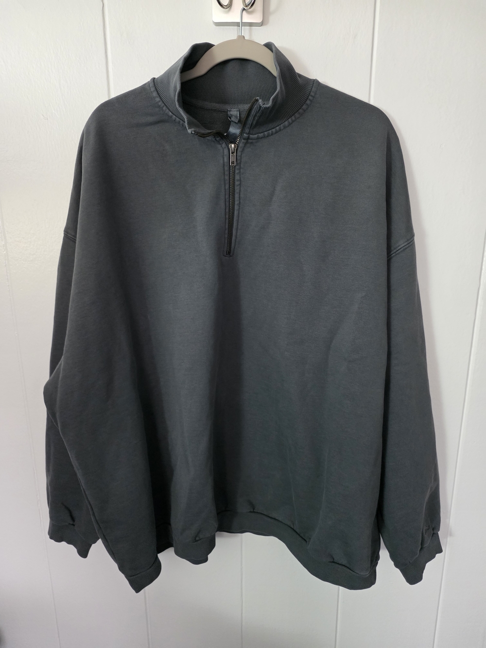 SKIMS Charcoal Gray Half-Zip Sweatshirt